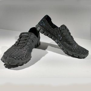 Skechers Black and silver Slip on Shoes